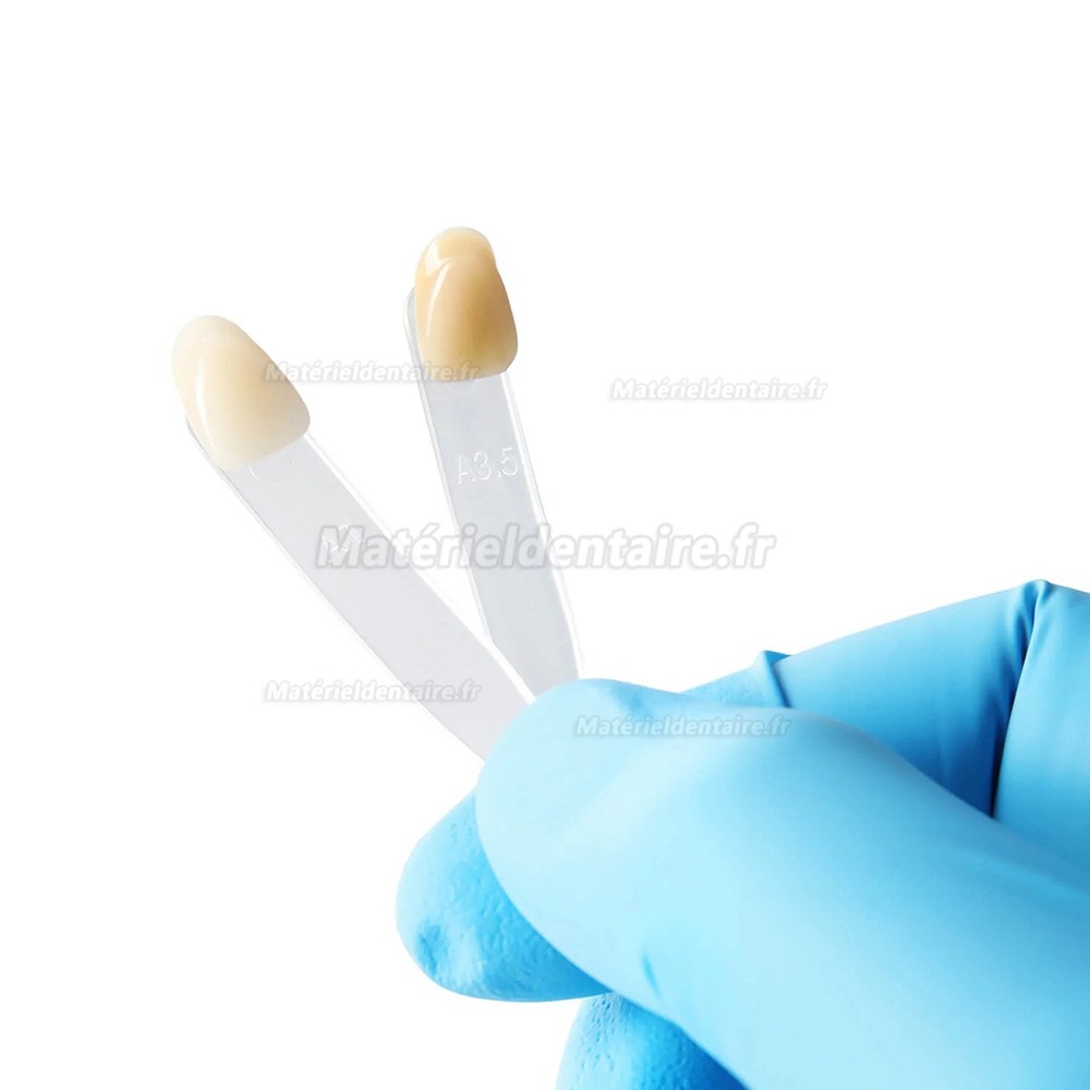 Nuancier pour dents en acrylique dentaire - Guide des teintes pour dents blanchies - 2 couches - 16 teintes